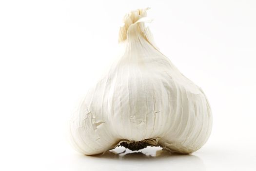 garlic closeup on white background