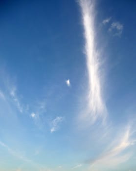 Some very wispy clouds high in the sky..