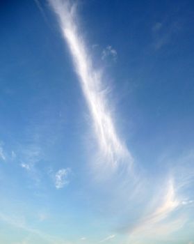 Some very wispy clouds high in the sky..