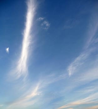 Some very wispy clouds high in the sky..