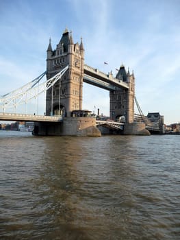 A view of Tower Bridge and the River Thames.