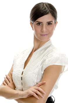 portrait of glamorous lady on an isolated white background