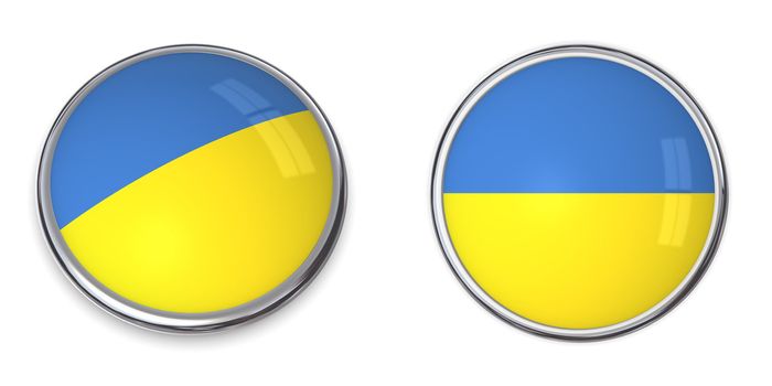 button style banner in 3D of Ukraine