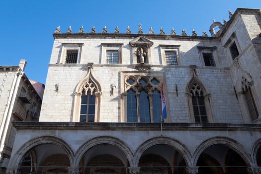 A old historic looking building facade in Dubrovnik