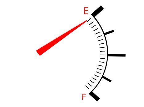  isolated on white three dimensional  loss and profit gauge