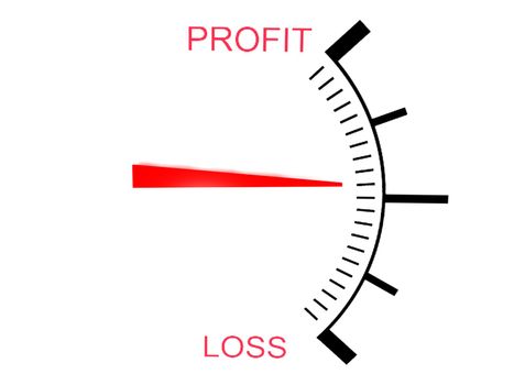 isolated  three dimensional  loss and profit gauge