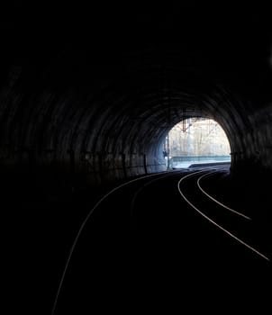 Shot of the railroad tunnel