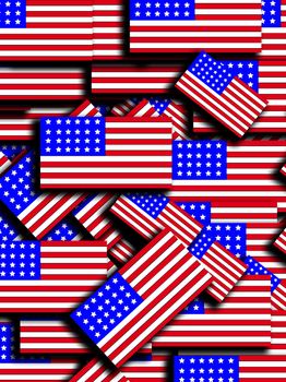 A background made out of many American flags..