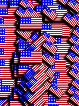 A background made out of many American flags..