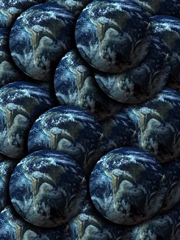 A background image made out of lots of Earths.