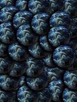 A background image made out of lots of Earths.