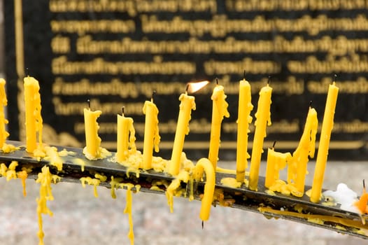 candles at a temple