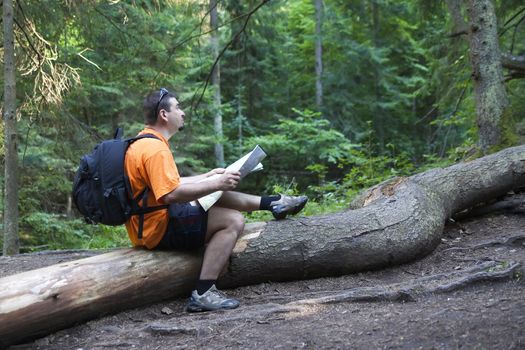 tourist reading a map - Slovak Paradise