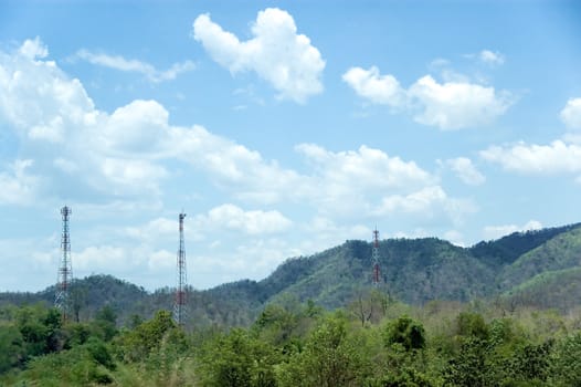hills and communications towers