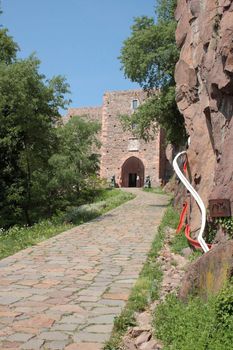 entry of the fortress of saint firmiano in italy