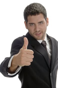 businessman showing thumb on an isolated background