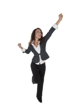 lady enjoying dancing on an isolated background