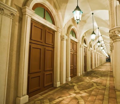 corridor, italian building style