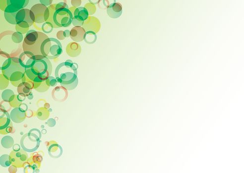 Green abstract bubble background with room to add text