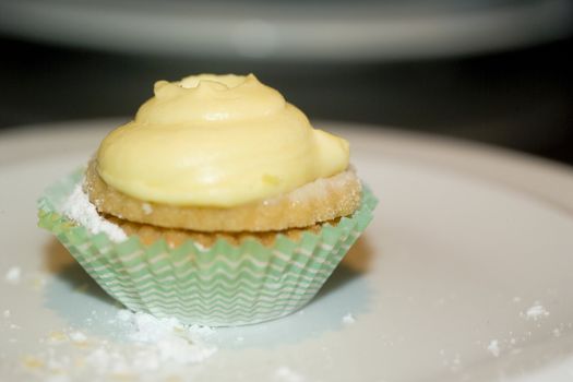 macro shot of a italian cream puff pastry speciality