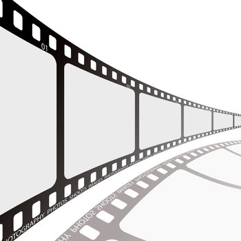 Film strip illustration with shadow and room to add text