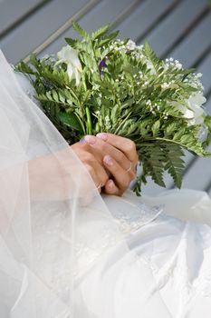 Bridal Bouquet in woman hands. #1