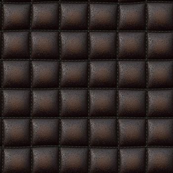 Dark brown leather padded leather or vinyl upholstery texture that tiles seamlessly as a pattern.