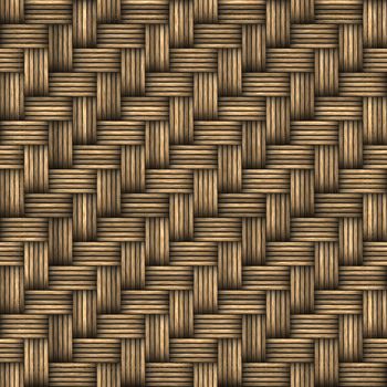 A seamless 3D wicker basket or furniture texture that tiles as a pattern in any direction.