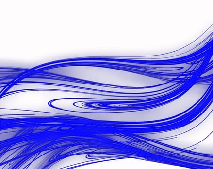 Blue fractal on a white background.