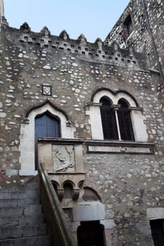 A old historic looking building facade in Messina