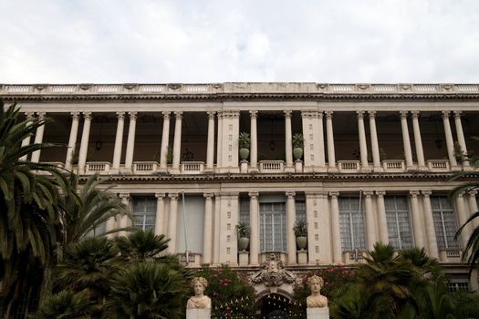 A old historic looking building facade in Monaco