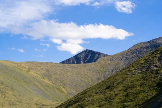 woodless valley and cloudly sky

