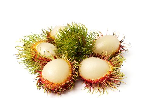 exotic Thai fruit Rambutan or Ngo isolated on white