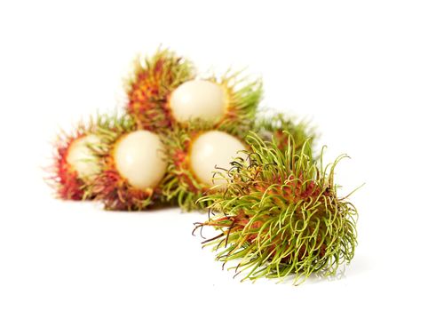 exotic Thai fruit Rambutan or Ngo isolated on white