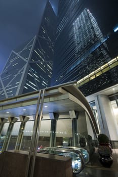 Modern skyscraper building on Hong Kong Island
