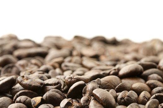 a lot of coffee beans with white background