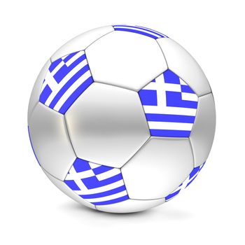 shiny football/soccer ball with the flag of Greece on the pentagons
