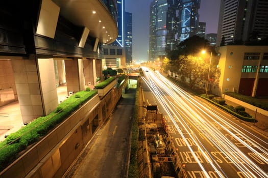 traffic in city at night