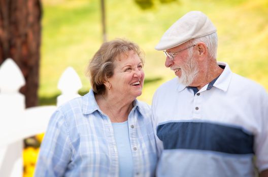 Happy Senior Couple Enjoying Each Other in The Park.