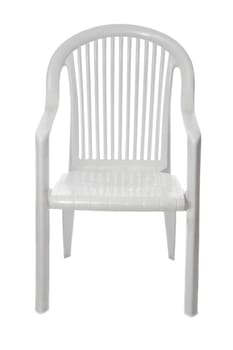 white patio chair isolated on white