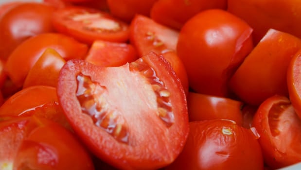 ripe perfect cuted tomatoes background
