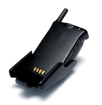 Mobile phone on a white background. Isolation, shallow DOF