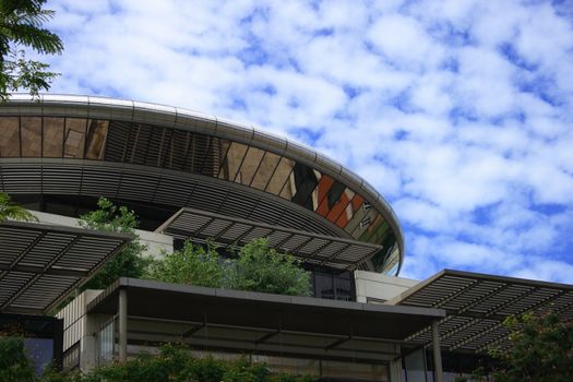 A round building structure in Singapore.