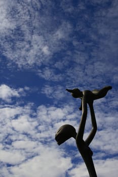 Mum and Son, a sculpture in botanical garden in Singapore.