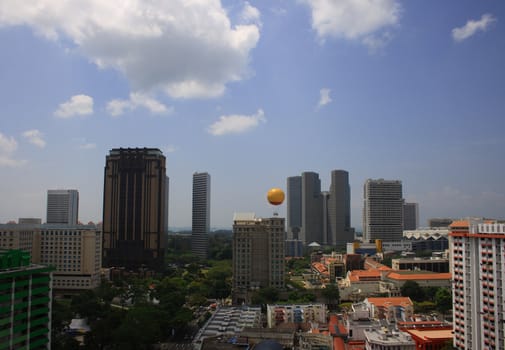 A Skyline of downtown in Singapore.