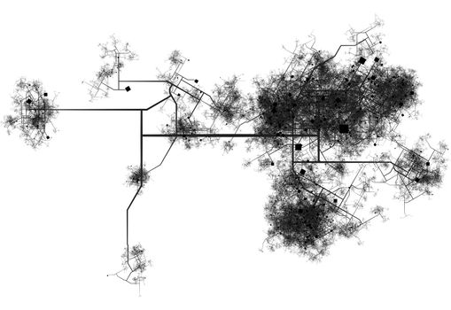 Transport System Map Blueprint of a City