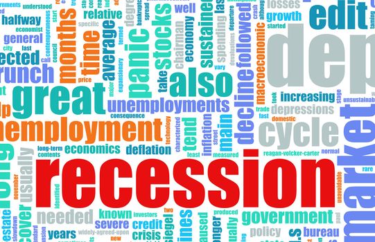 Recession Economic Concept Text Cloud Background