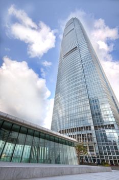 modern building on a background of blue sky 