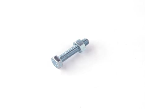 Nut and bolt on a white background.