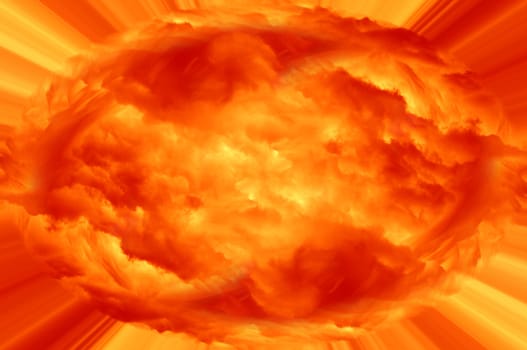 Abstract image of the fiery cloud - background